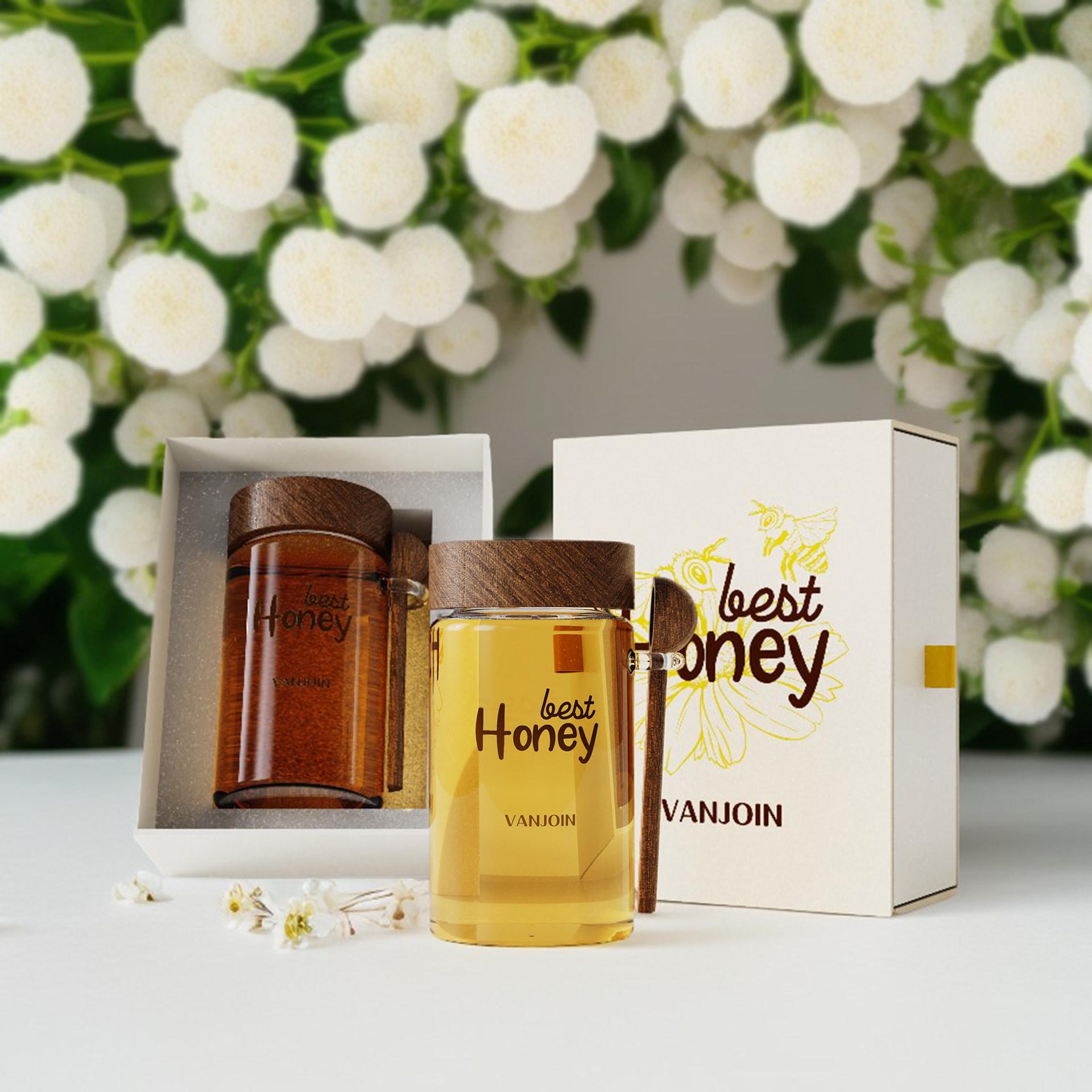 Recyclable Protect Packaging for Glass Bottle Custom Logo Mailer Paper Box Empty Shipping Box for Honey Jar Gift Boxes