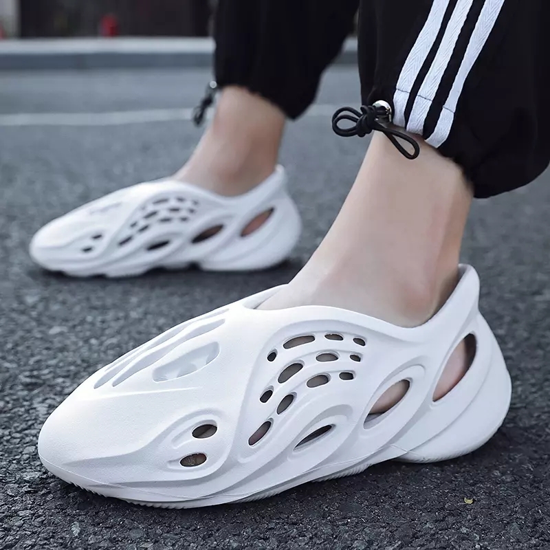 Слипоны Yeezy большого размера 2021, пенопластовые сандалии с дырками, слипоны, кремовые сандалии для мужчин