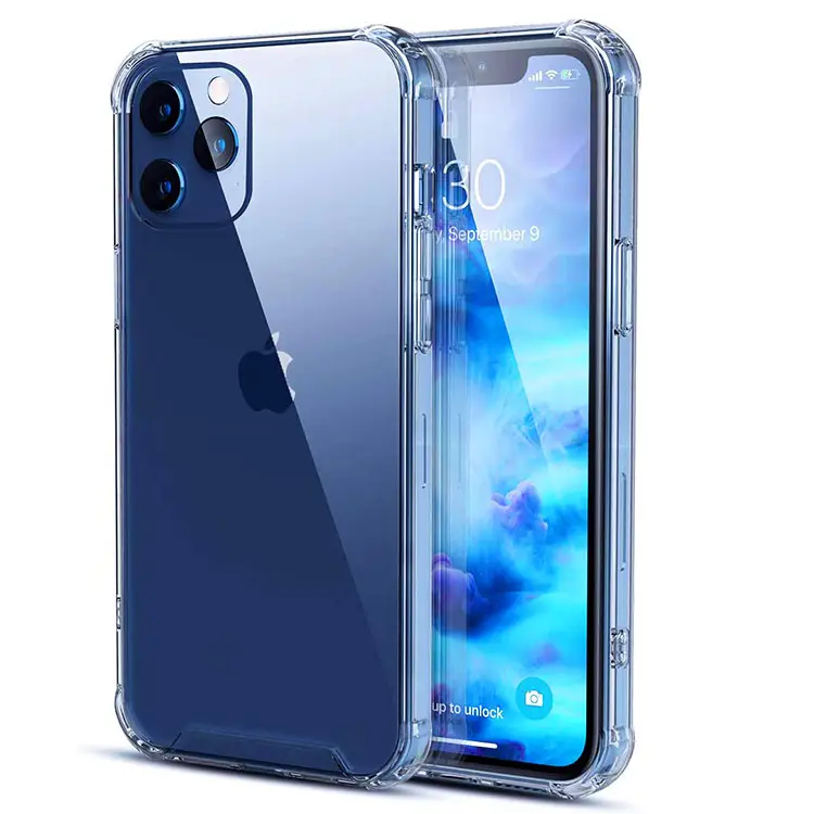 Чехол для iPhone 11 12 Pro Max, противоударный акриловый прозрачный жесткий чехол с защитой от пожелтения для iPhone 12, гибридный Чехол