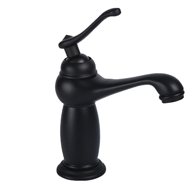 Hot Sale Retro Mounted Brass Small Kettle Shape Modern Hot and Cold Water Mixer Taps Copper Pull Out Kitchen Black Faucet
