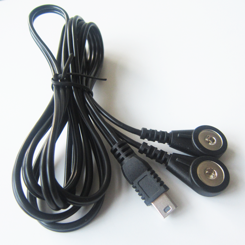 Электротерапевтический электрод под заказ, свинцовый провод, мини-USB на десять электродов, защелкивающийся медицинский кабель