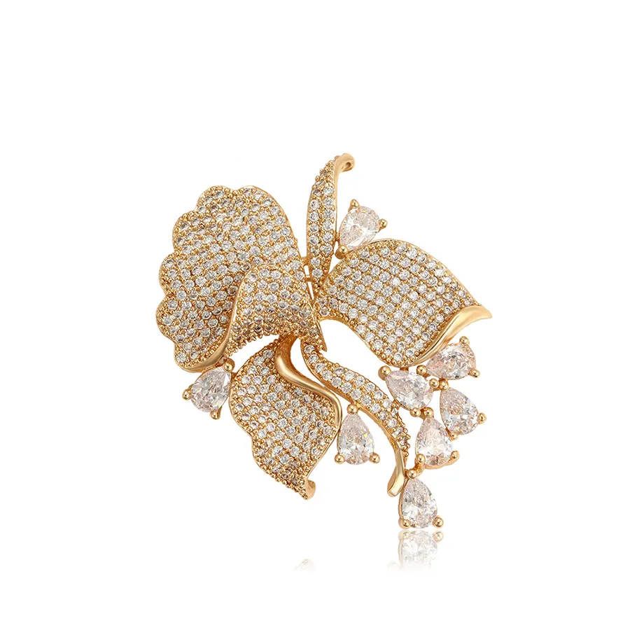 brooches-576 xuping Latest Design Christmas Promotion Autumn season maple leaf shaped brooch jewelry