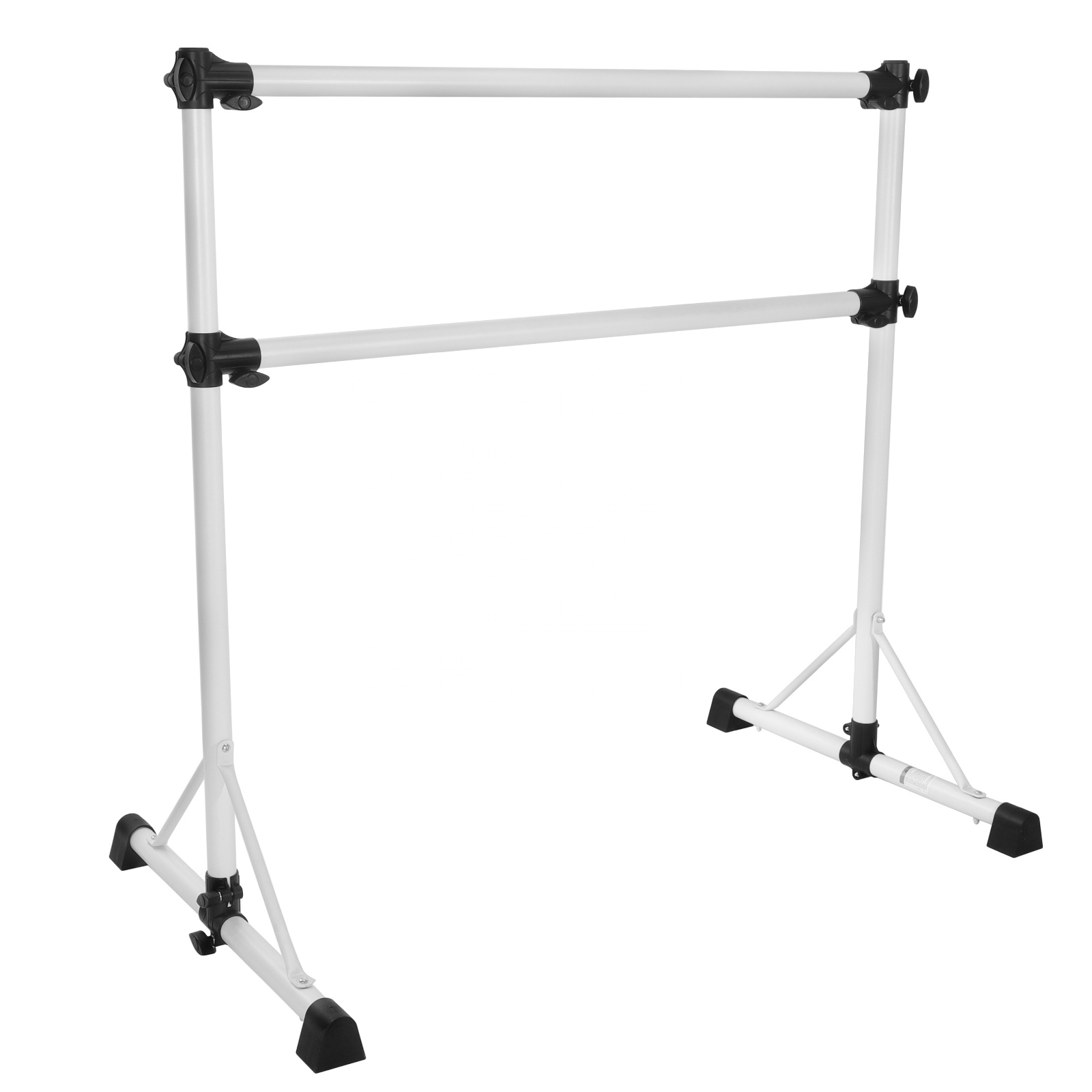 4FT Portable Stable Ballet Barre for Dance Training Double Adjustable Freestanding Barre White