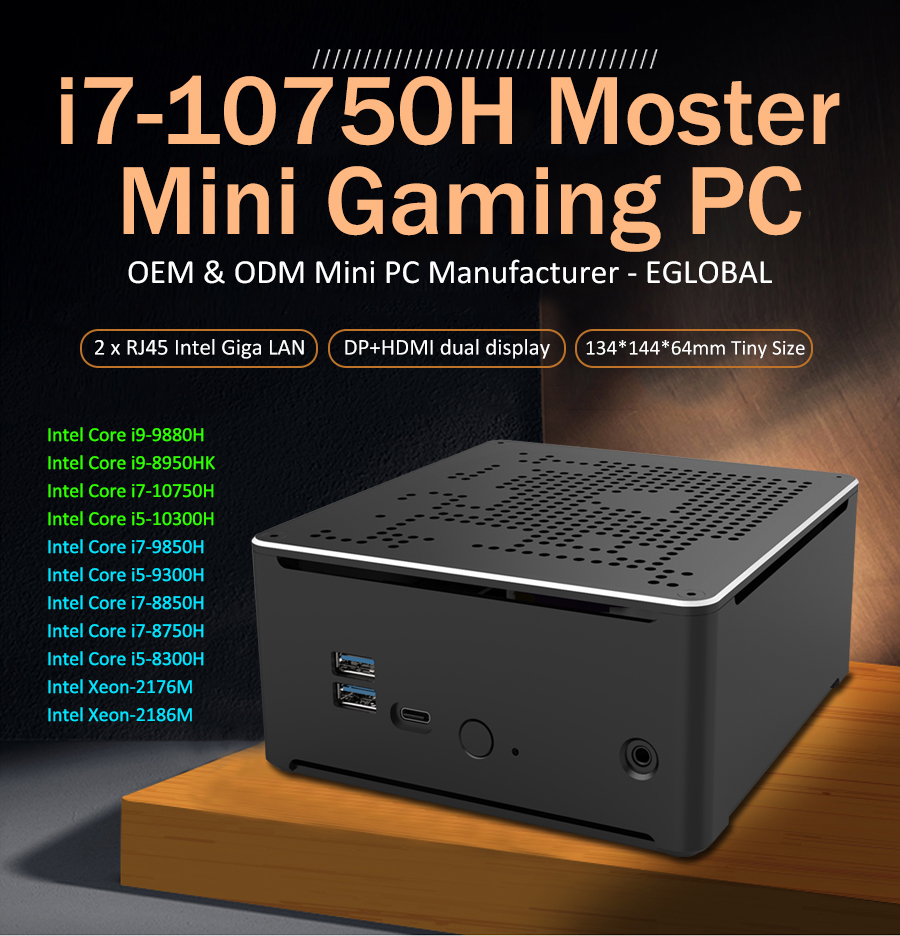 Ноутбук Eglobal, восемь ядер, 64 ГБ DDR4, 1 ТБ, NVME SSD, Тип C, 10750H, i9, 10880H, игровой мини-компьютер на win10 pro, настольный компьютер