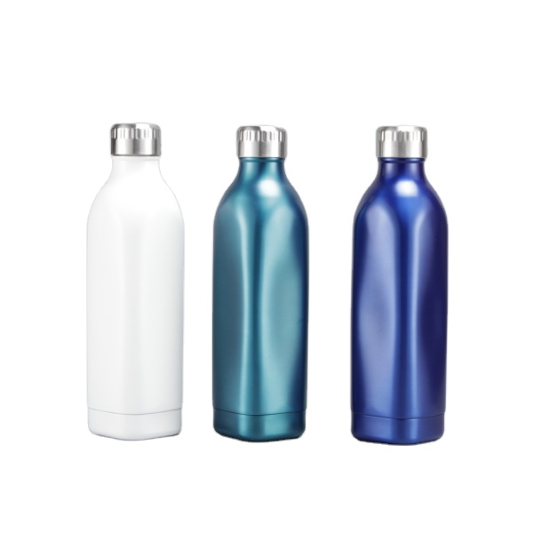 Double Wall Stainless Steel Insulated Vacuum flask 500ml 17oz squared Cola Water Bottle With Custom Laser Engraved Logo