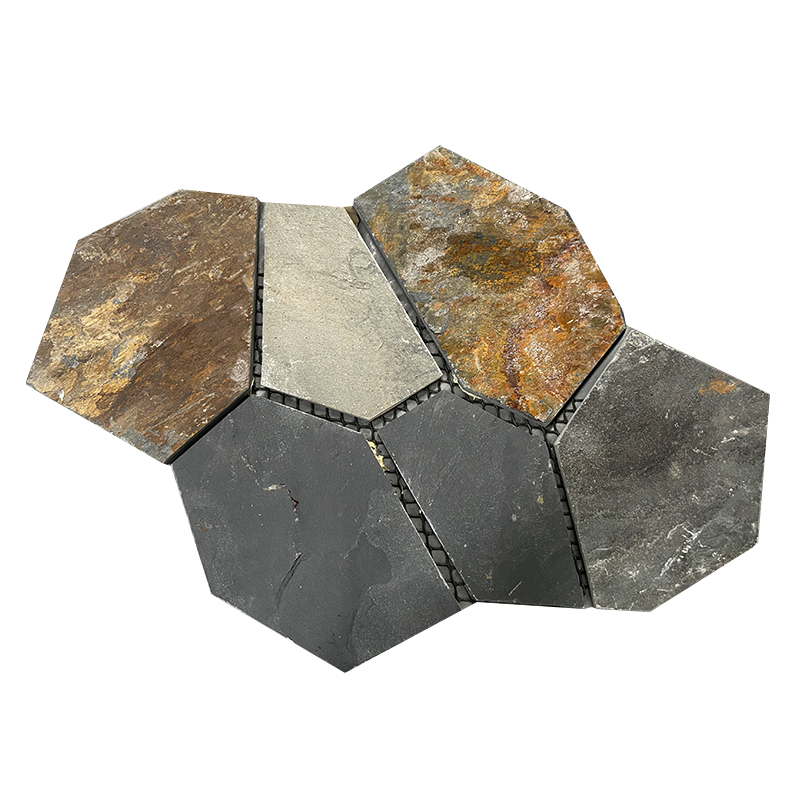 Factory Directly Outdoor Stone Floor Tiles Natural Stone Block Paving Stone Rusty Black Patio Floor Tiles