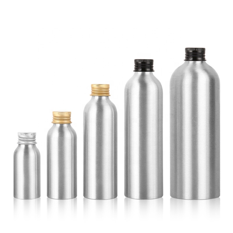 Изготовленным на заказ логосом, 30 мл, 50 мл, 100ml150ml 250 мл 500 завинчивающейся крышкой алюминиевая бутылка с алюминиевой крышкой бутылки