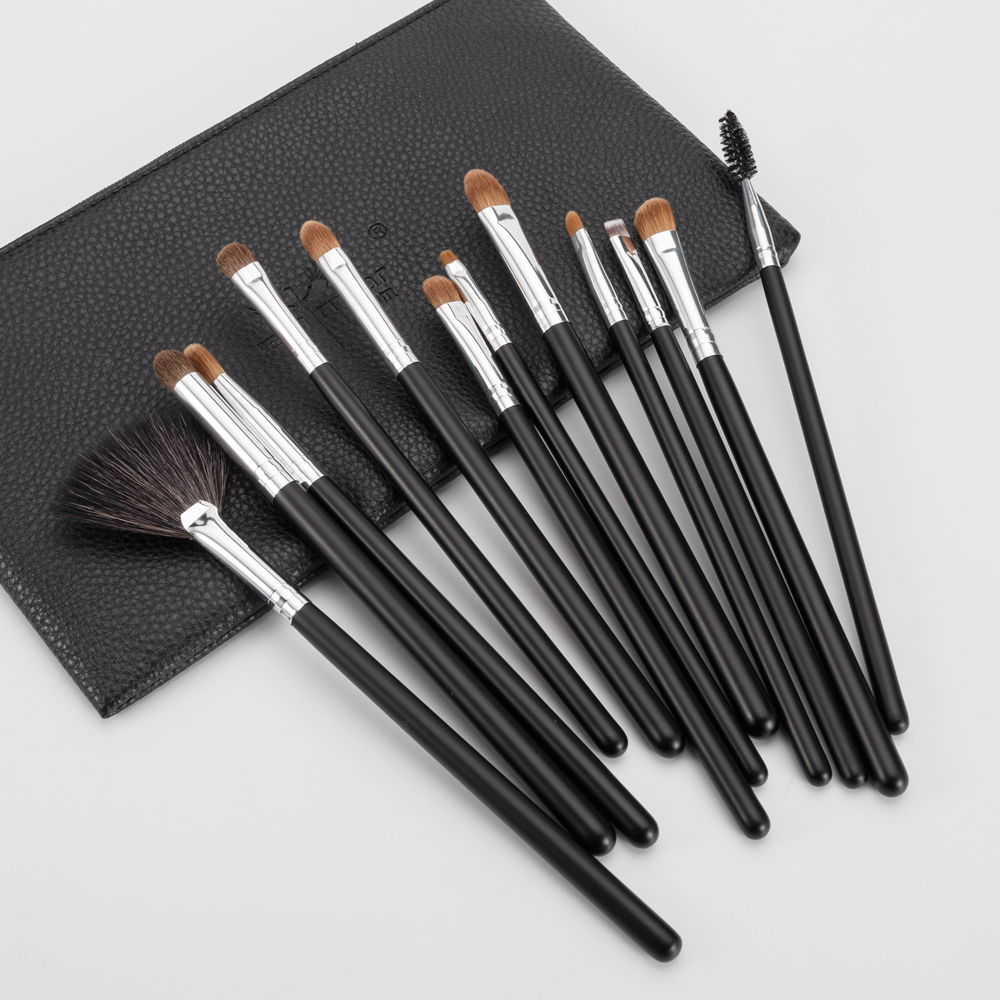 Hot Selling 12pcs Eyeshadow Makeup Brush Powder Foundation Make Up Brushes Set with Storage Bag