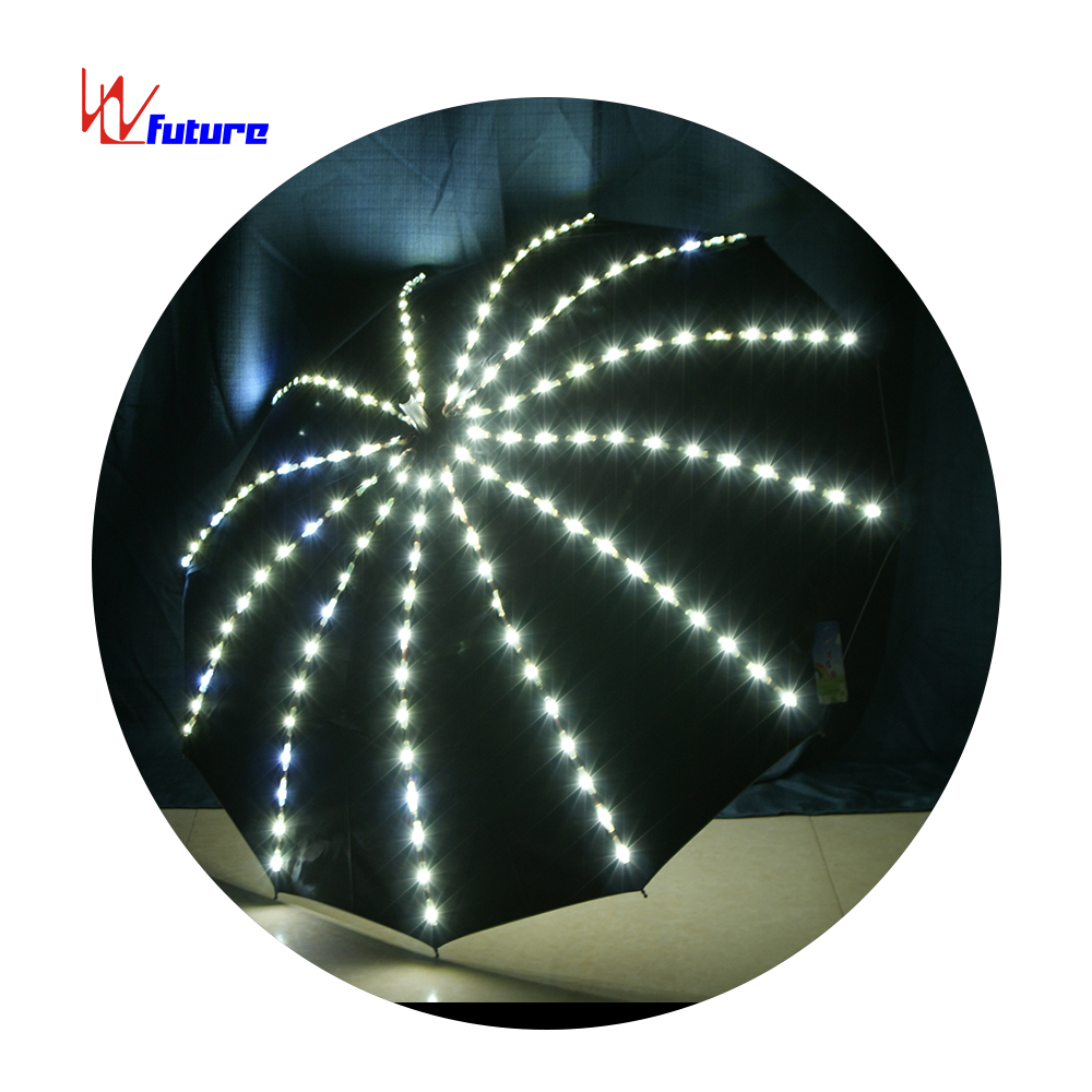 future Rave use LED white or RGB color changing Umbrella Luminous Umbrella Performance Wear Dance Props LED Umbrella