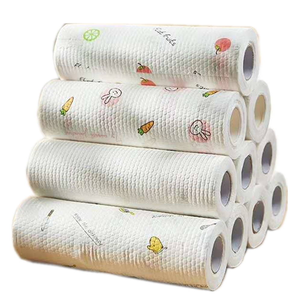 Disposable rag paper towel roll 50 sheets kitchen cleaning rag dishwashing cleaning non-woven fabric