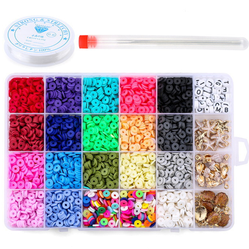 6 mm Colorful Polymer Clay Beads For Jewelry Making Clay Polymer Beads Craft Beads Bracelet Diy Kits For Kids