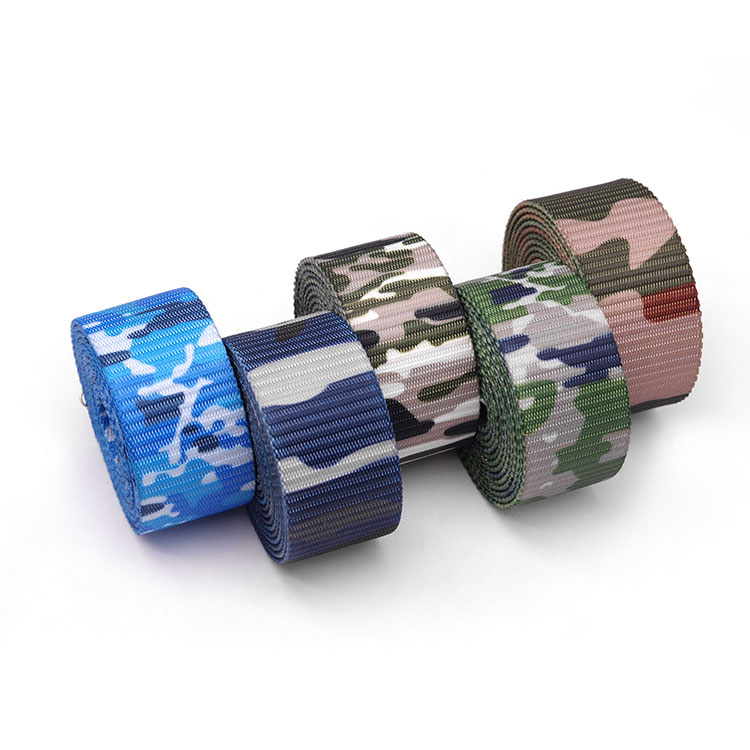 Custom Multi-cam Printed Woven Striped Nylon Polyester Military Camouflage Webbing