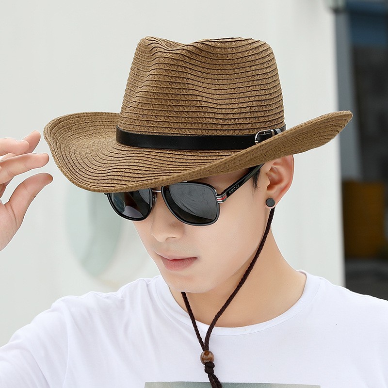 Fashion cheap cowboy hats for sale paper braid straw hat customized wholesale cowboy straw hats with high quality