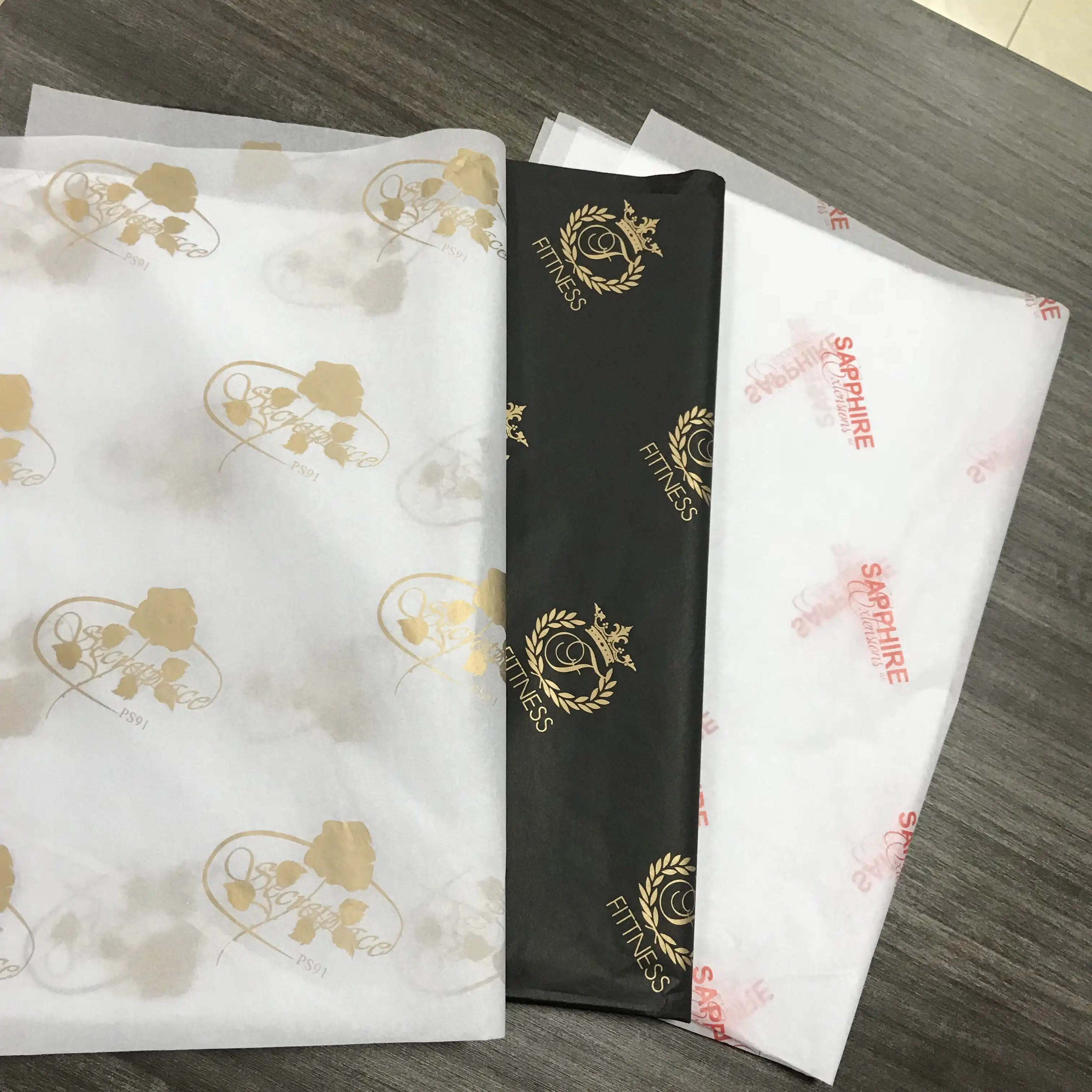 Custom logo printed greaseproof oil greaseproof wax food wrapping paper chocolate wrapping paper