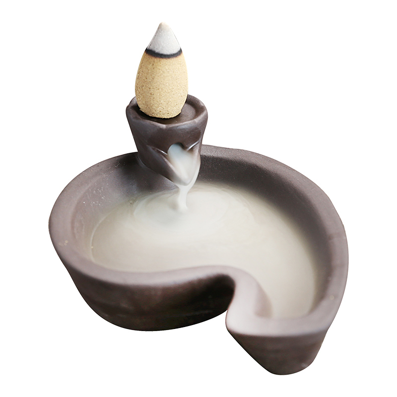 Creative Incense Burner Holder Ceramic Lotus Backflow Censer Smoke Waterfall Aroma Burner Decoration Use In Home Office Teahouse