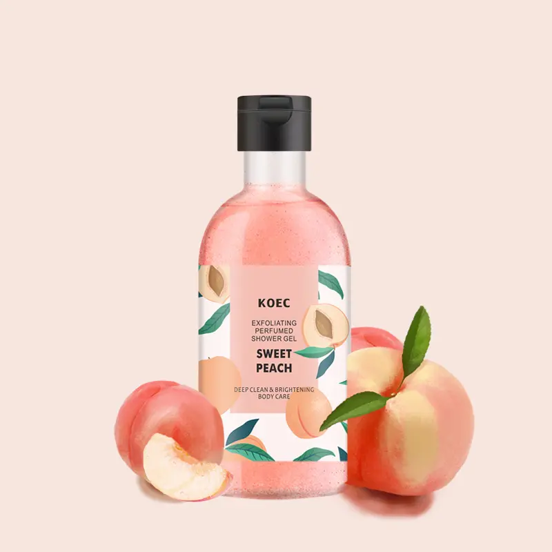 Organic Body Wash Brightening Exfoliating Sweet Natural Peach Shower Gel