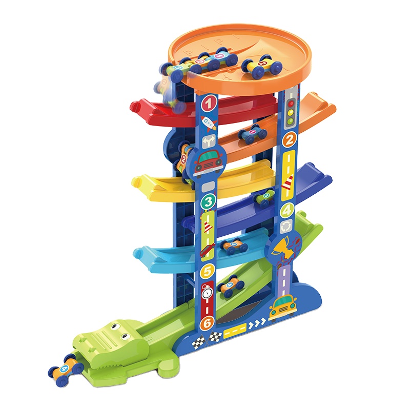 Educational Cars Toys Activity Cube Race Car Ramp Track for Toddler Boy and Girl