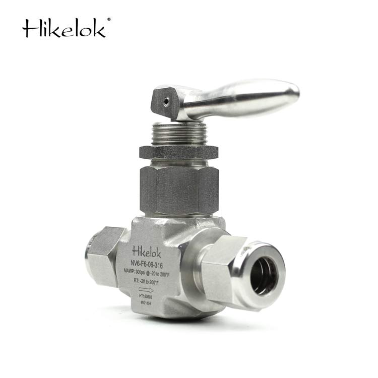 Hikelok Gas Angle Flow Control Pattern Needle Valve SS316