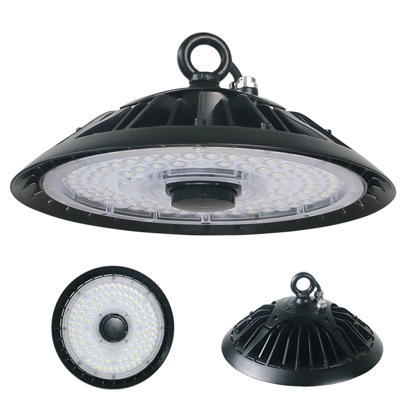 Die-casting Aluminum Dimmable Waterproof Highbay Warehouse Industrial Light 250W 200W 150W 100W UFO LED High Bay Light