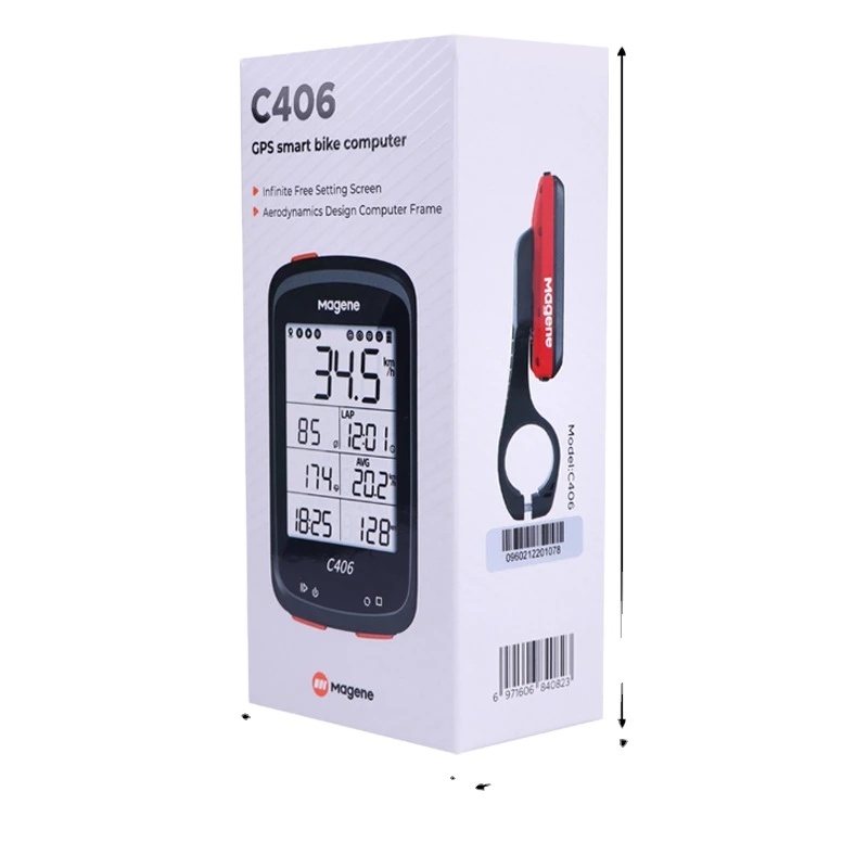 Велосипедный компьютер Magene C406 с держателем, водонепроницаемый GPS, велосипедный кодометр, беспроводной смарт-монитор для велосипеда, ЖК-экран 2,5 дюйма