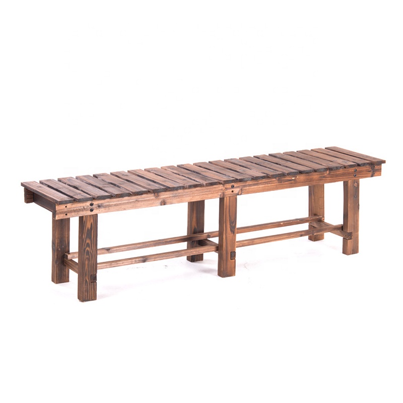 Park Solid Wood Benches Outdoor Anti-Corrosion Tables And Chairs Leisure Flower Box Combination
