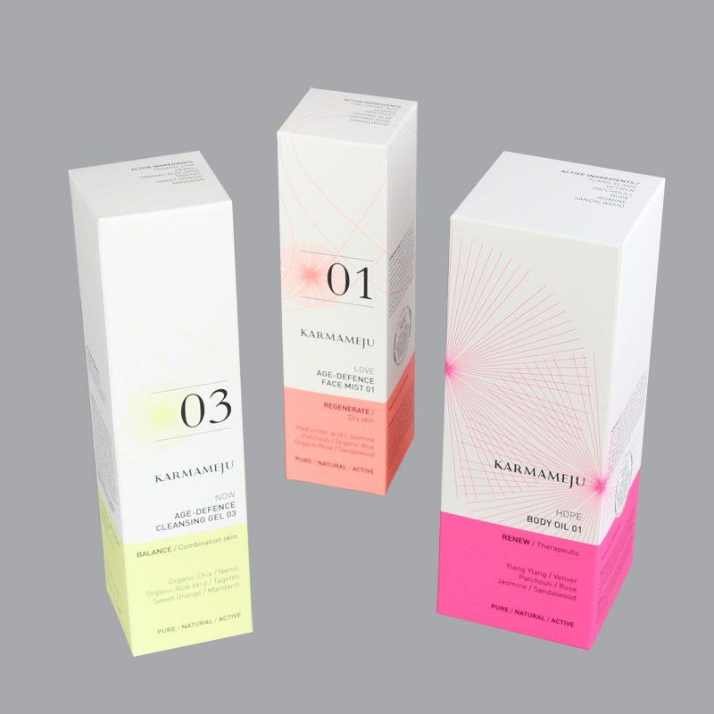 high quality Custom logo cardboard paper skincare packaging boxes luxury paper folding box for cosmetics gift packaging