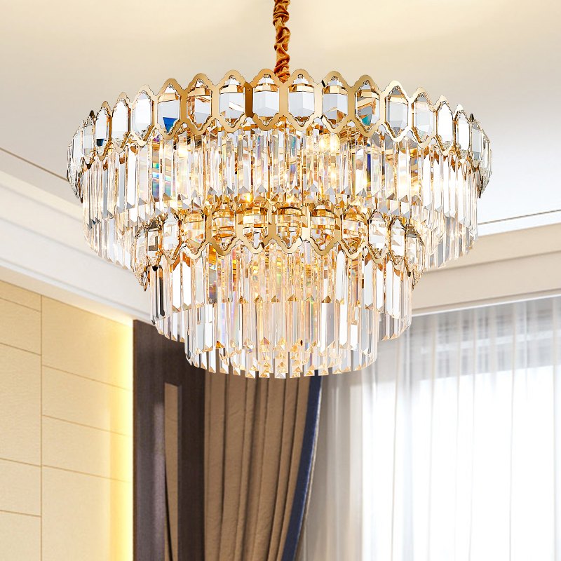 Designer Contemporary Classic Room Decoration Pendant Lights Circle Home Modern Ceiling Luxury K9 Crystal Led Chandelier