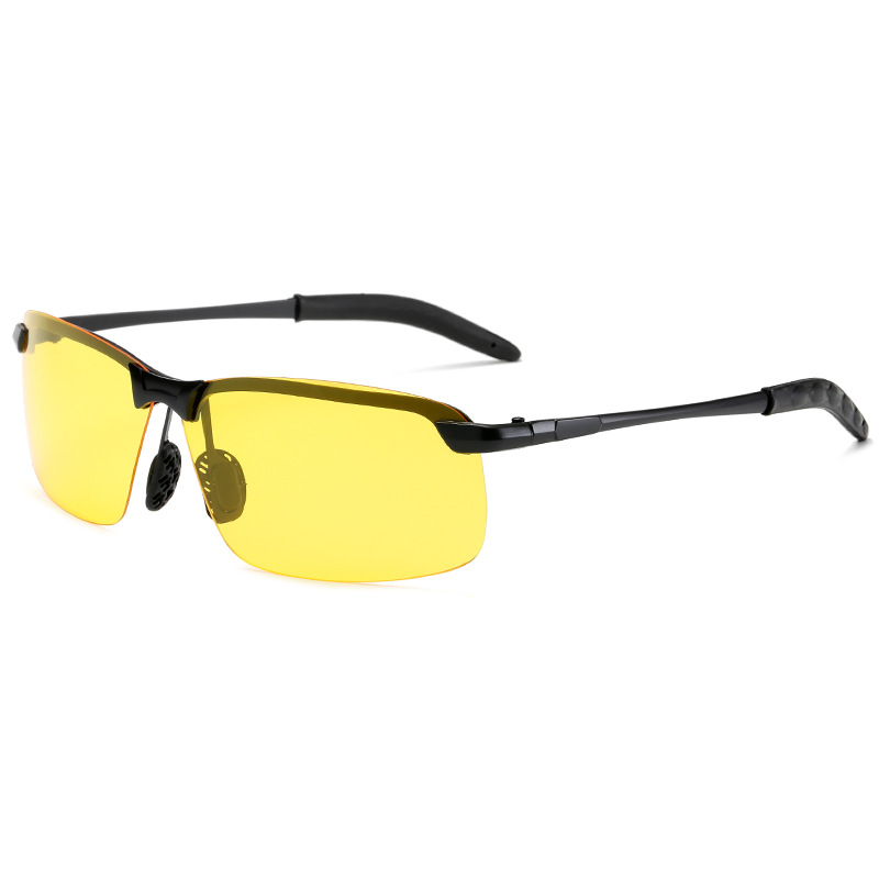 2022 Half Frame Photochromic Glasses Polarized Night Vision Driving Glasses Mens