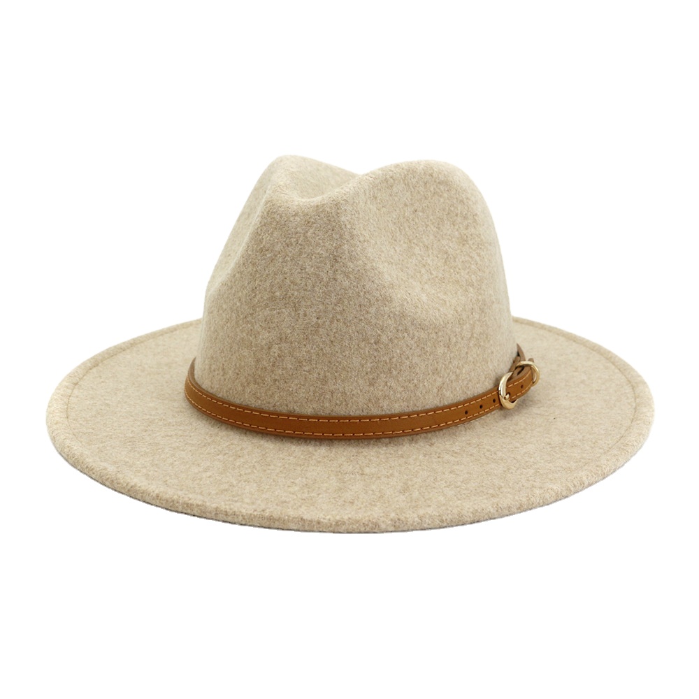 Fedora Hat for Woman British Style Mens Fedora Hat with Belt Casual Unisex 2021 New Fall Winter Wide Brim Hat