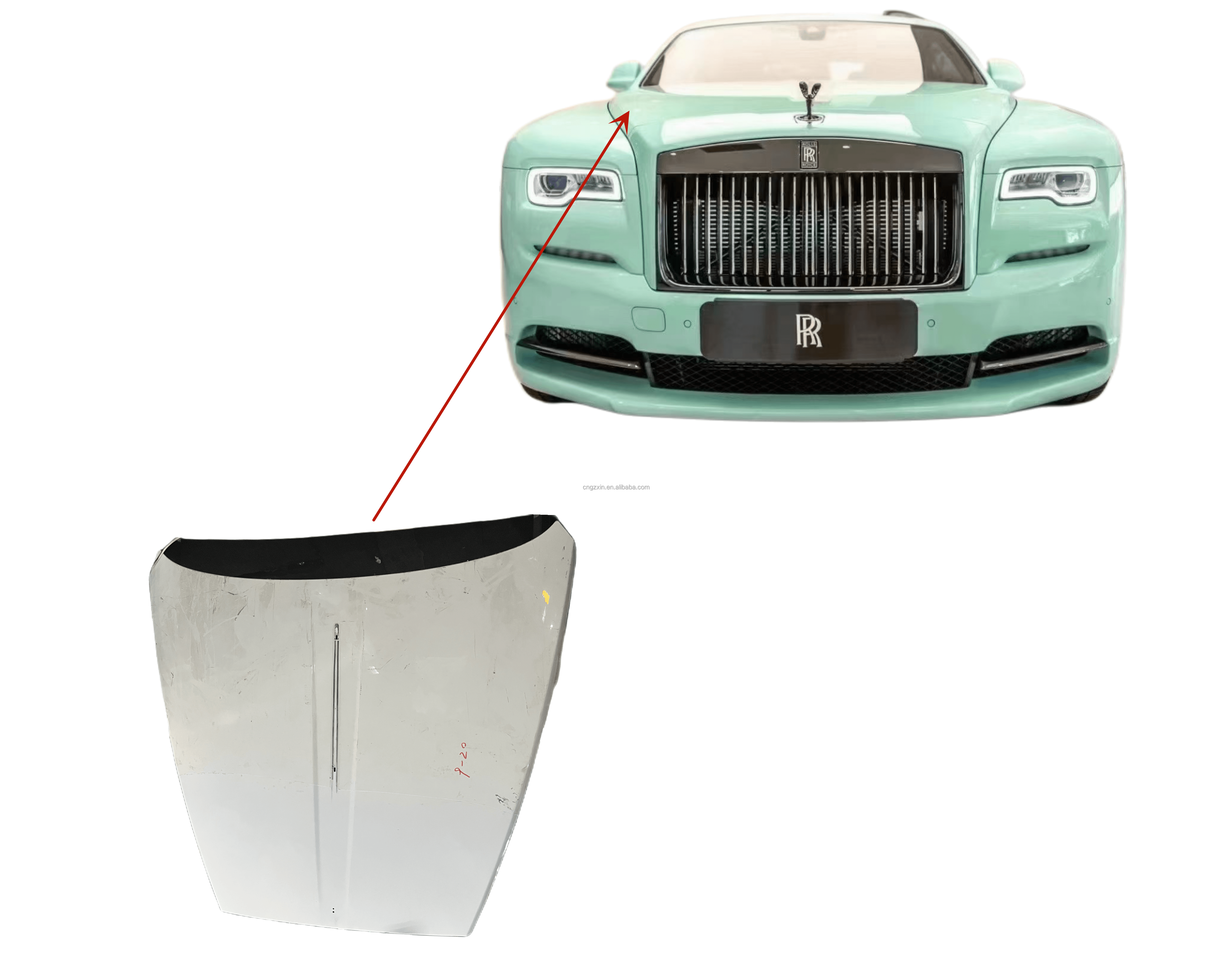 OEM 41007237963 крышка двигателя, крышка двигателя для 2016-2019 Rolls-Royce Wraith Ghost Dawn