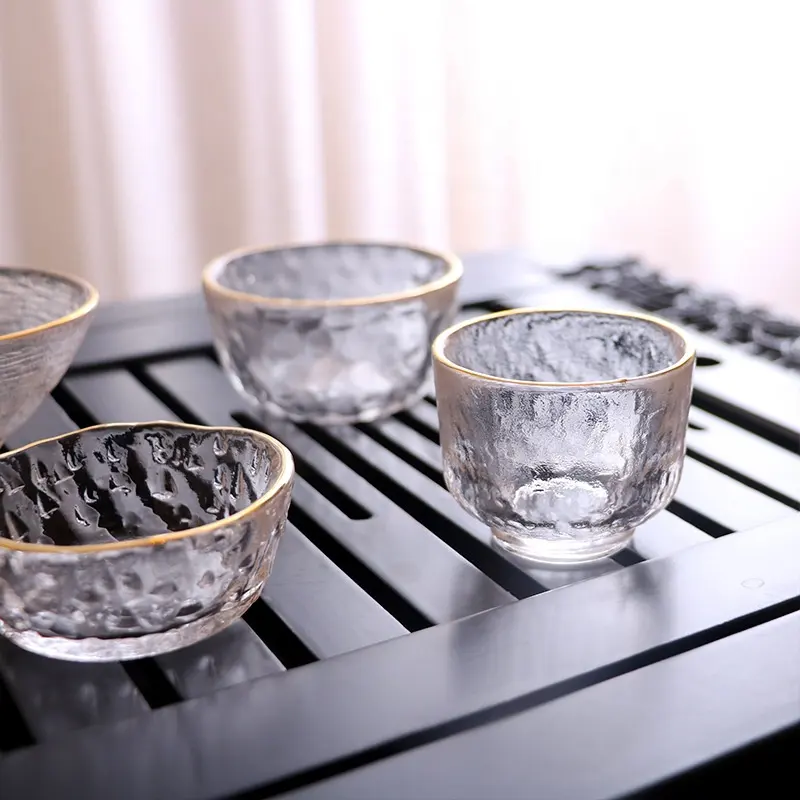 Light luxury tea cup embossed glass arabic coffee cups set small mini tea cup sets