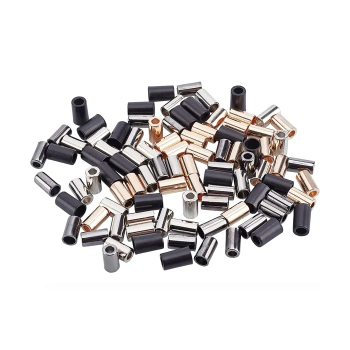 Custom Nickel Plated Leather Jewelry Connectors Silver Black Brass Decorative Rope End Cap