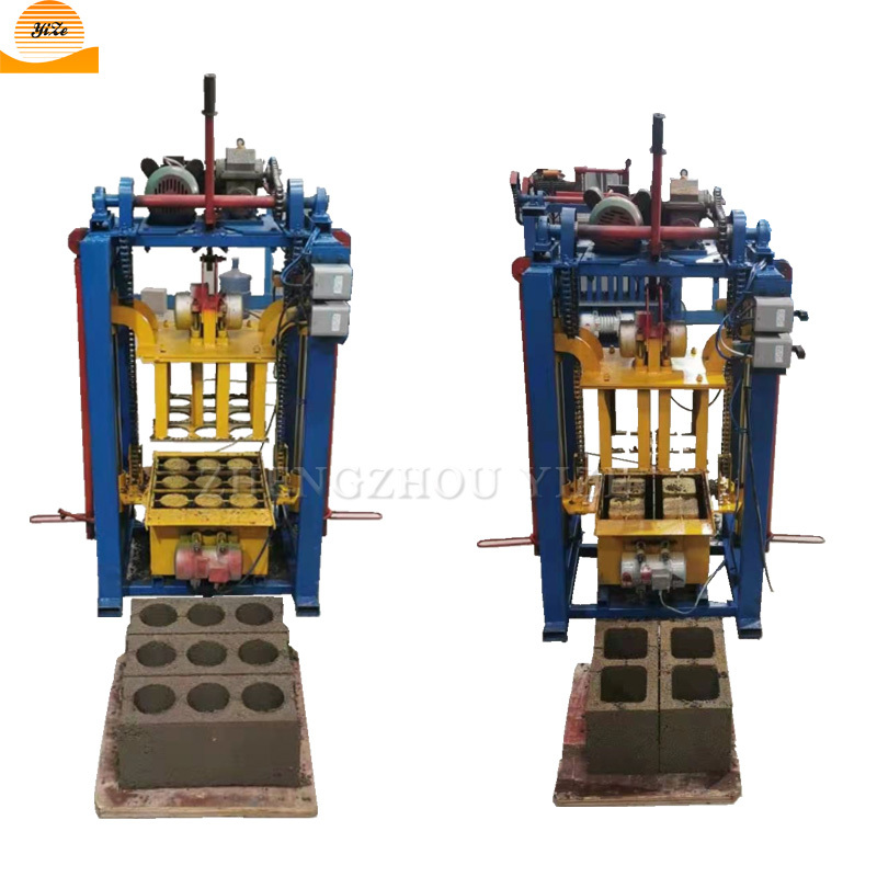 Low Price portable fixed and movable Manual YZ2-45 pavior brick maker concrete hollow Block bricking making machine manufacture