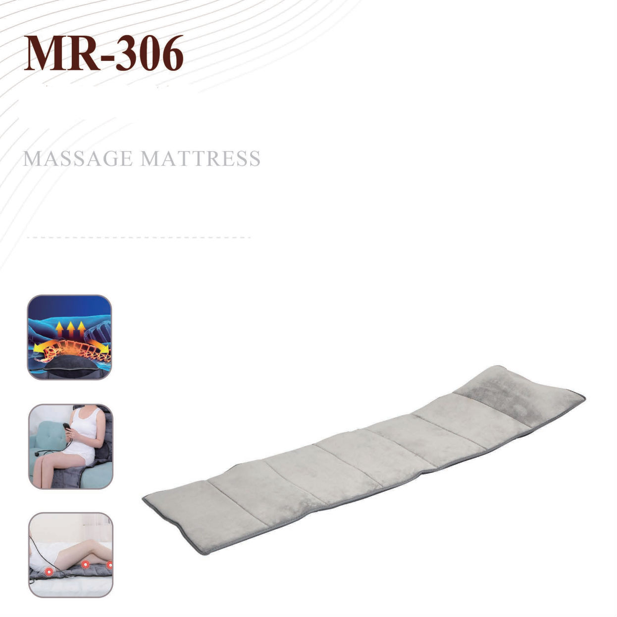 MR-306 Full Body Electric Heat Vibrator Back Massage Mattress