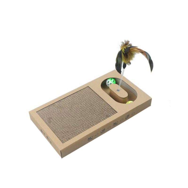 square cardboard cat scratcher ,kydQ corrugated scratching toy