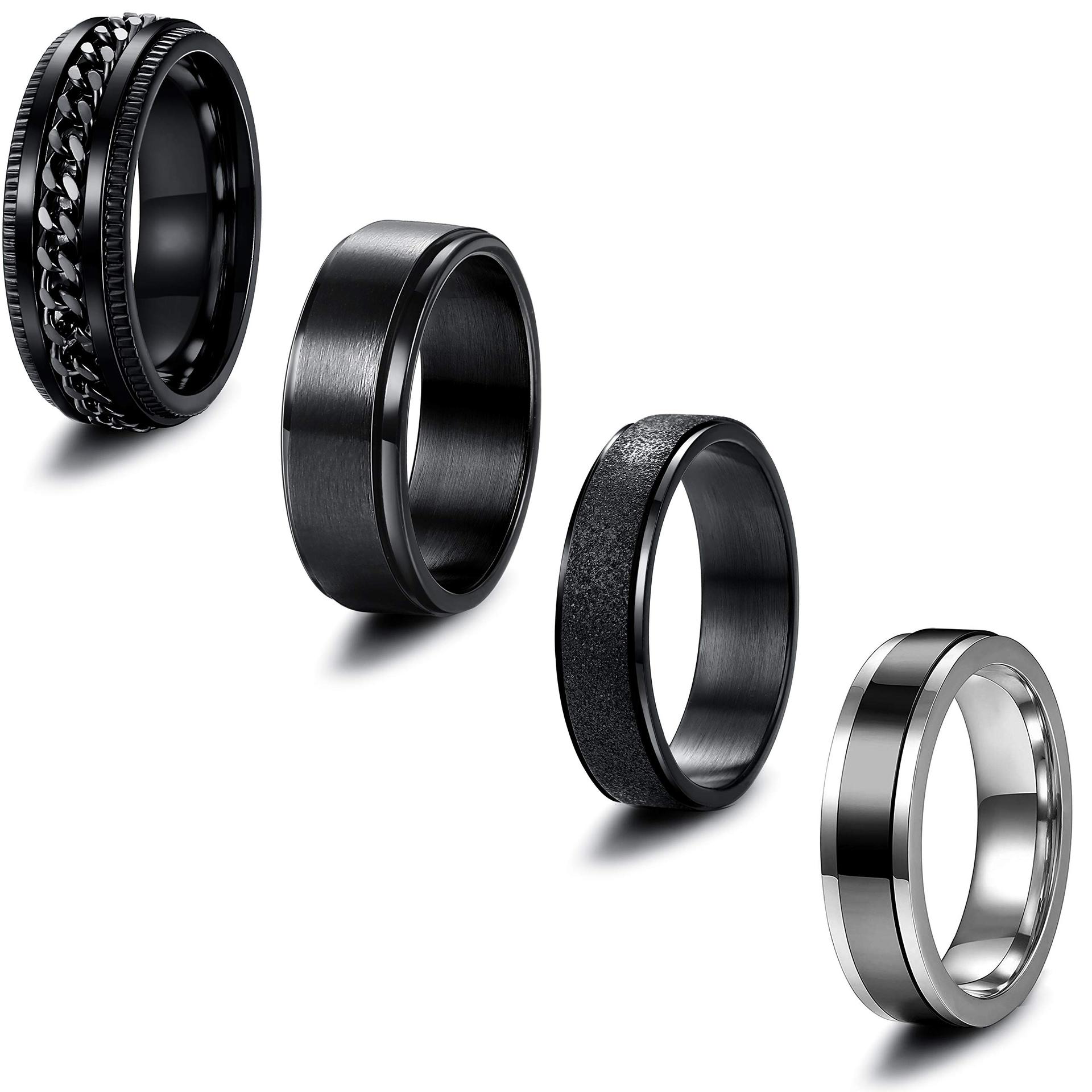 Hot sale titanium steel trendy male rotating ring men's stainless steel chain Open bottle ring fashion party jewelry