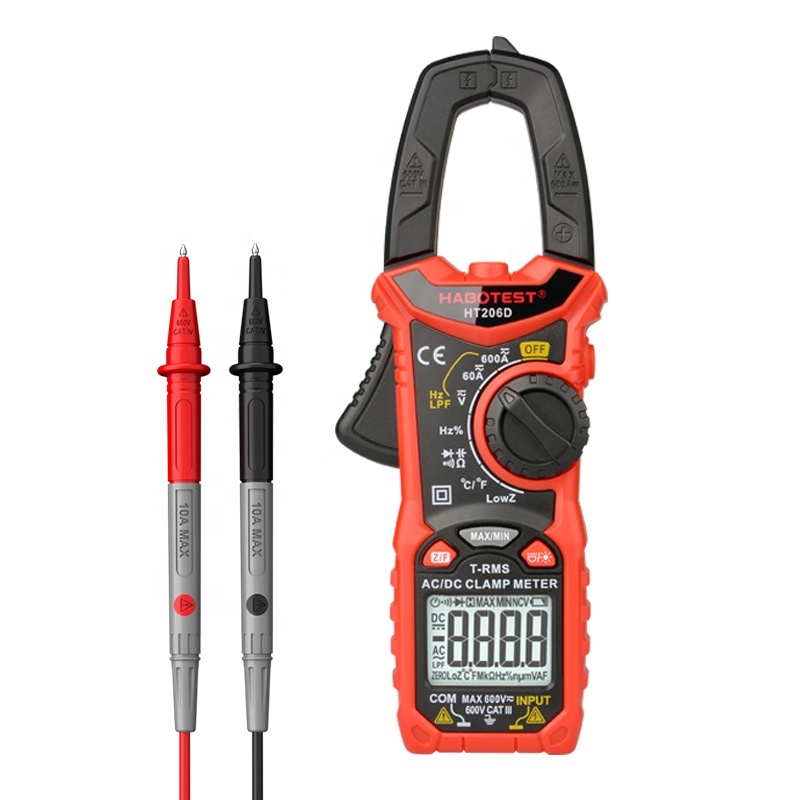 Ручной цифровой зажим HABOTEST HT206D, Модернизированная версия, мультиметр, амперметр, тестер батареи конденсатора, 6000 отсчетов