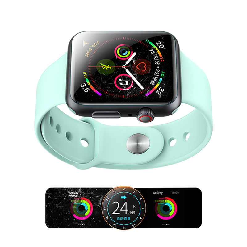 Смарт-часы Защита экрана для Apple Watch серии 7 42 мм покрытие само-исцеляющий пузырь бесплатно HD Прозрачная Гибкая ТПУ пленка