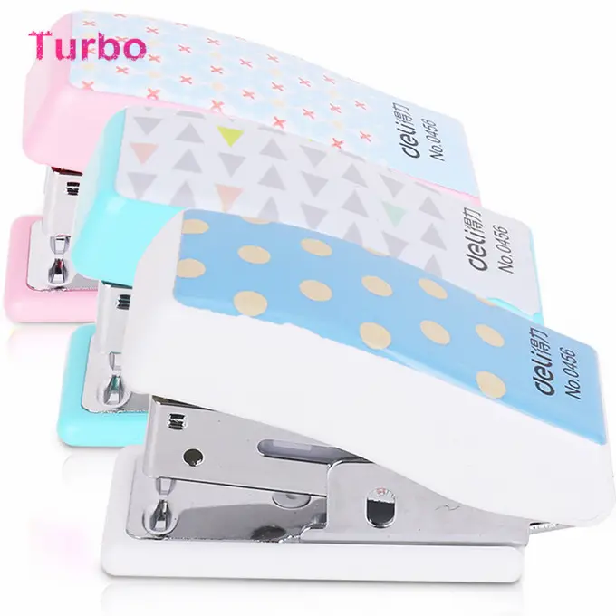 Free samples wholesale China newest design cartoon colorful mini metal staplers and office supplies stationery