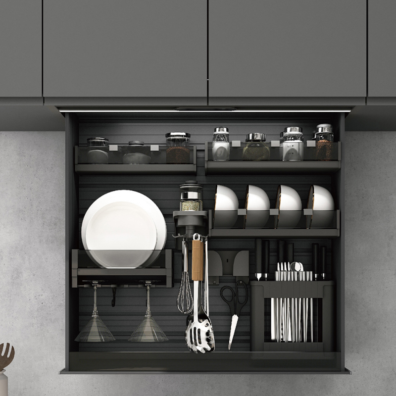 Kitchen cabinet accessories electric lift pull basket