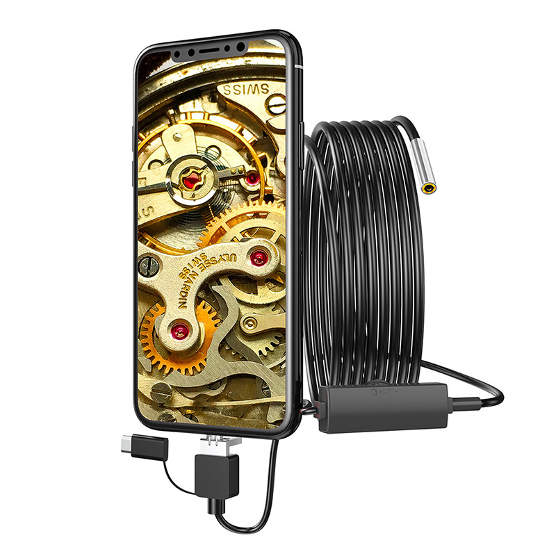Newest 3-in-1 USB 2.0MP Endoscope single lens Camera IP67 Waterproof Sewer Camera 6LED for Android, MacBook & Windows PC 5m