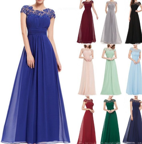 Women Clothing Party Evening Lace Long Dress Mother Of The Bride Dress