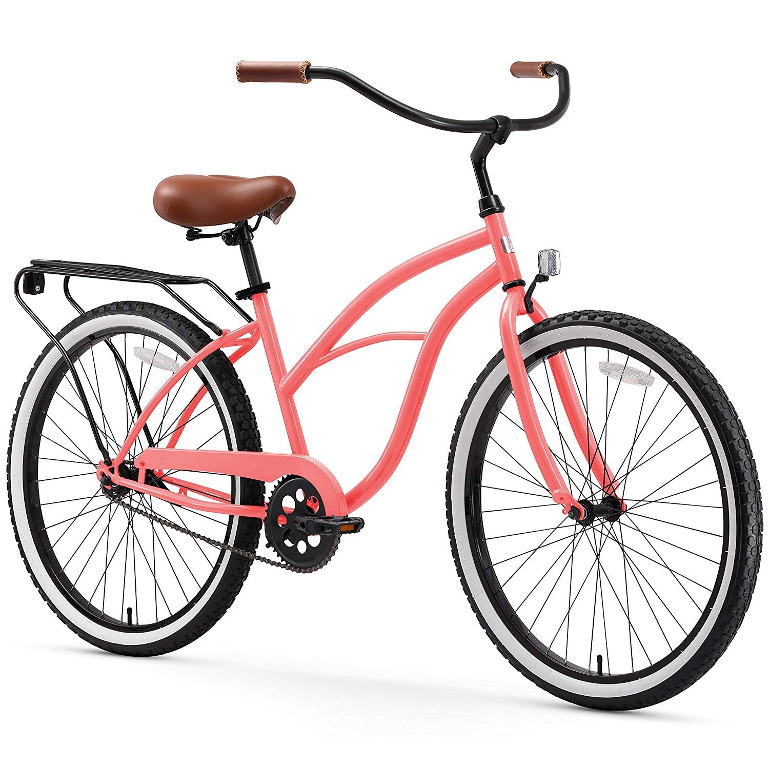 26 Inch Around The Block Women's Single Speed Bench Cruiser Bike, Mint Green w Black SeatGrips