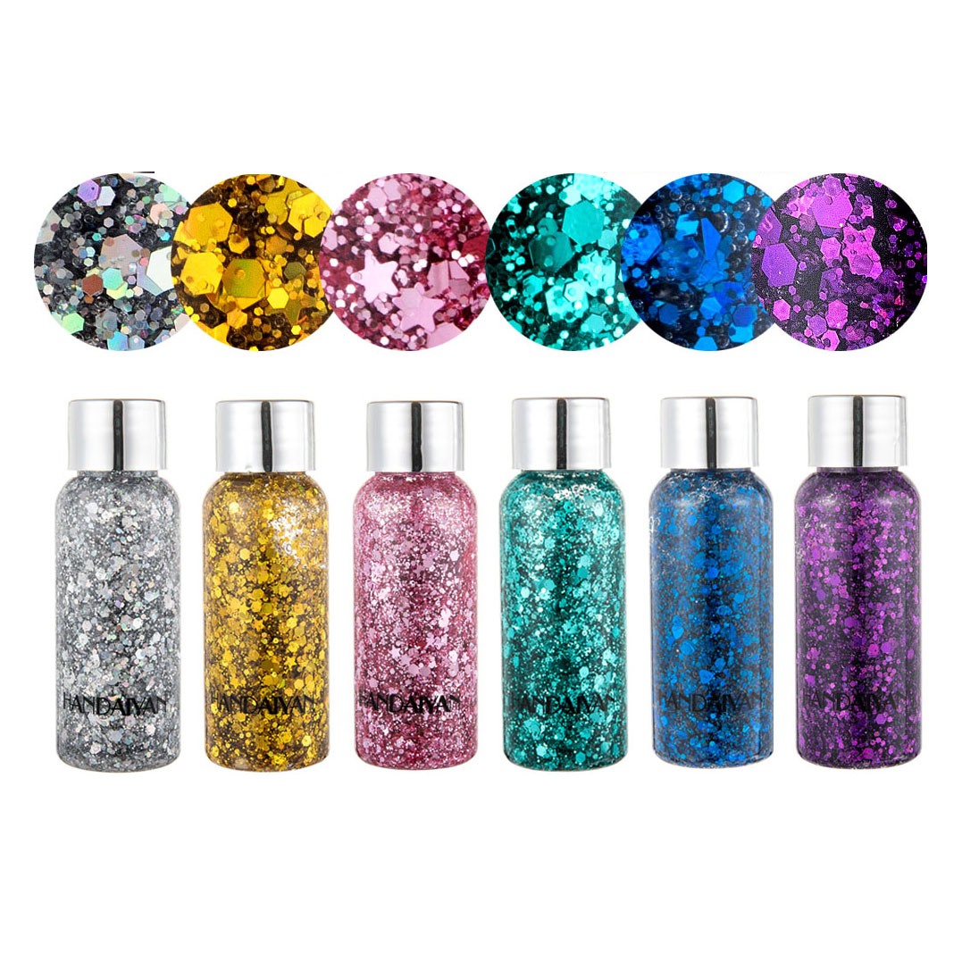 New Eye Glitter Nail Hair Body Face Glitter Gel Art Flash Heart Loose Sequins Cream Festival Glitter Decoration Party Festival
