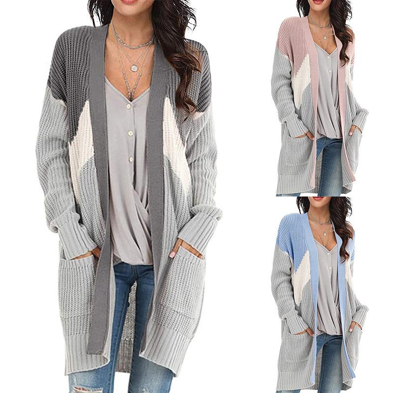 Factory Wholesale Elegant Casual Winter Autumn Women Knitted Oversized Outwear Coats Long Sweater Cardigan