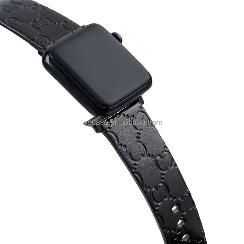 Ремешок для Apple watch band, роскошный кожаный дизайнерский браслет с монограммой для iwatch 38 40 мм 42 мм 44 мм