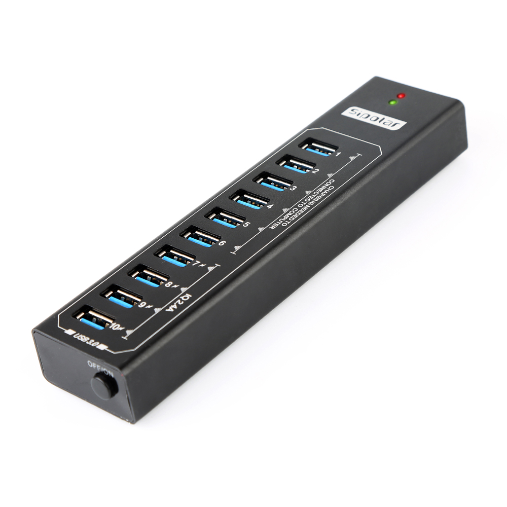 Sipolar P-103 высокого качества 10 порт usb хаб со встроенным с 4 шт. мощный IQ зарядными портами usb хаб для iphone ipad MacBook, Mac Pro/Mini