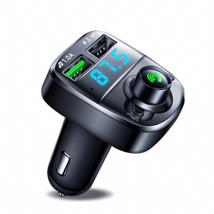 1626-2 Bluetoo FM Transmitter Car Audio Adapter Receiver Hands-Free Calling MP3 Car Charger 2 USB Ports bluetoothess car