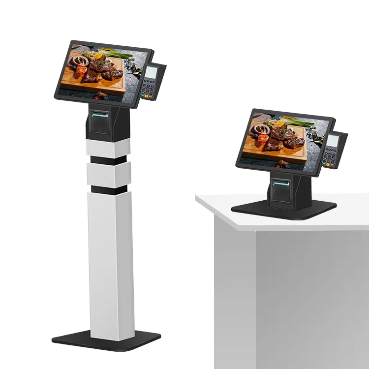 smart free stand payment terminal self service touch screen kiosk with printer