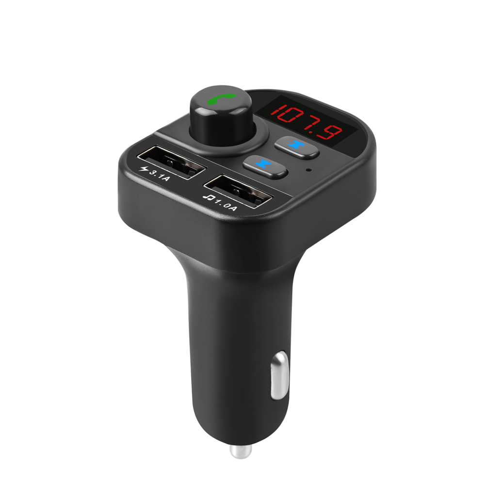 Double USB Car Charger Car Wireless BT Stereo AUX Music MP3 Player FM Transmitter Receiver Handsfree Call Support TF Card